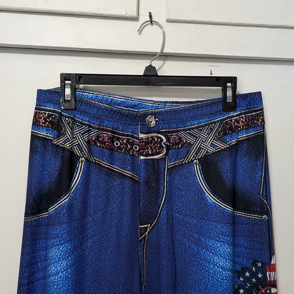 Patriotic USA Flag Printed Capri Jeggings - Picture 3 of 6